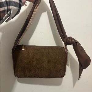 Dolce Vira Brown Shoulder Bag with Knotted Strap Maureen